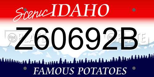 Z60692B Idaho License Plate