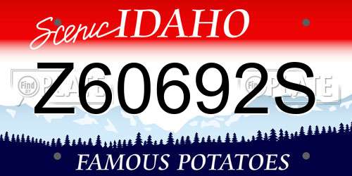 Z60692S Idaho License Plate