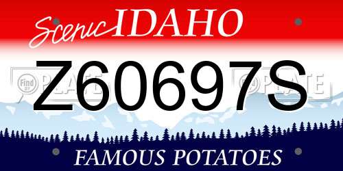 Z60697S Idaho License Plate