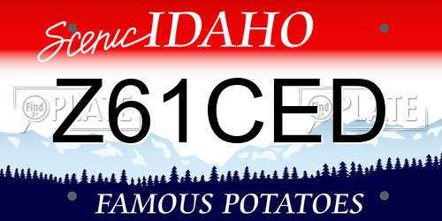 Z61CED Idaho License Plate