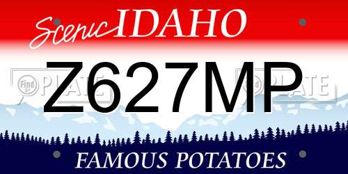 Z627MP Idaho License Plate