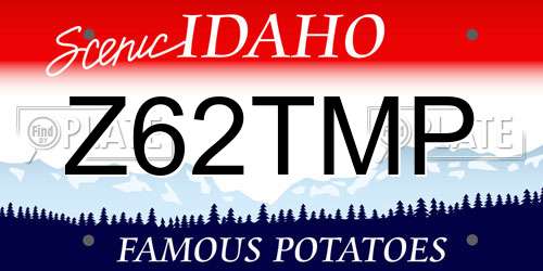 Z62TMP Idaho License Plate