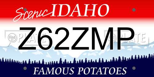 Z62ZMP Idaho License Plate