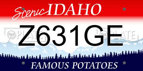 Z631GE Idaho License Plate