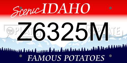 Z6325M Idaho License Plate