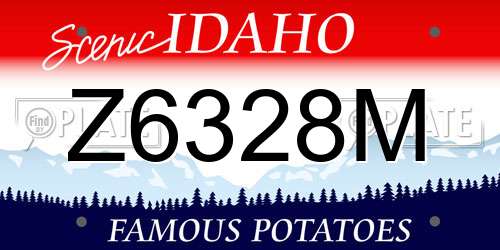 Z6328M Idaho License Plate