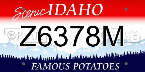 Z6378M Idaho License Plate