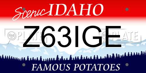 Z63IGE Idaho License Plate