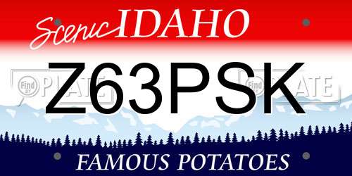 Z63PSK Idaho License Plate
