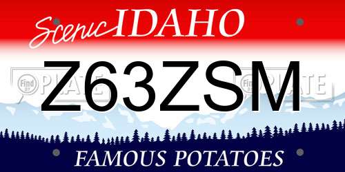 Z63ZSM Idaho License Plate