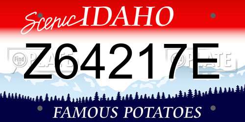 Z64217E Idaho License Plate