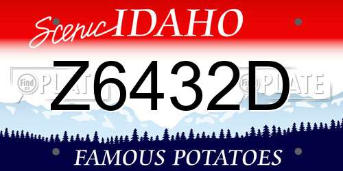 Z6432D Idaho License Plate
