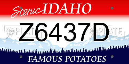 Z6437D Idaho License Plate