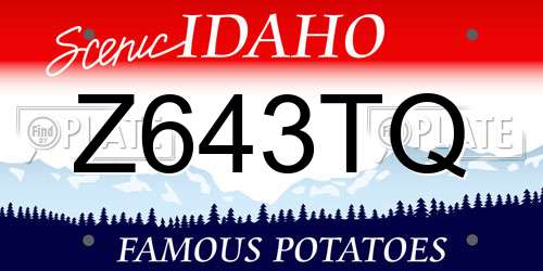 Z643TQ Idaho License Plate