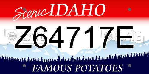 Z64717E Idaho License Plate