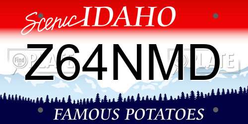 Z64NMD Idaho License Plate