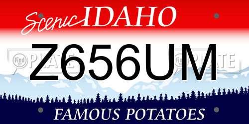 Z656UM Idaho License Plate