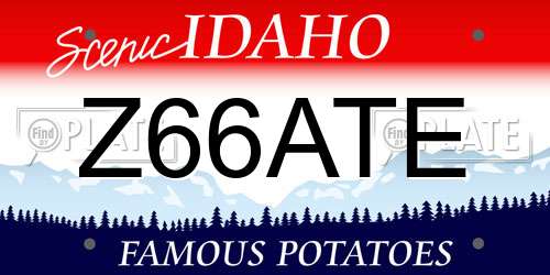 Z66ATE Idaho License Plate