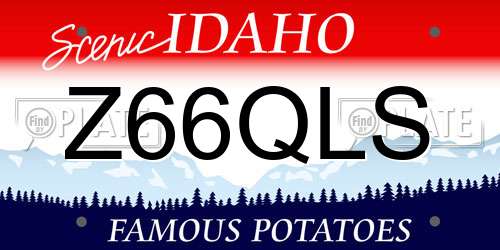 Z66QLS Idaho License Plate