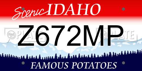 Z672MP Idaho License Plate