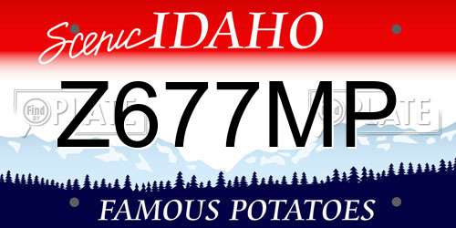 Z677MP Idaho License Plate