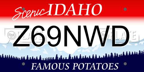 Z69NWD Idaho License Plate