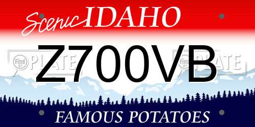 Z700VB Idaho License Plate