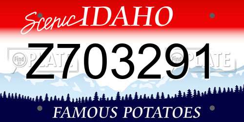 Z703291 Idaho License Plate