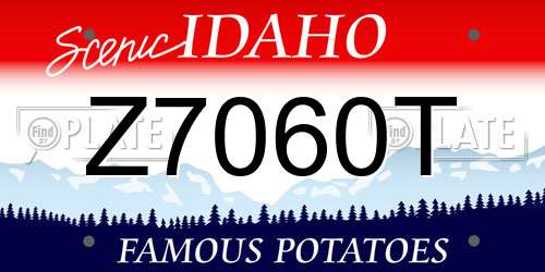 Z7060T Idaho License Plate