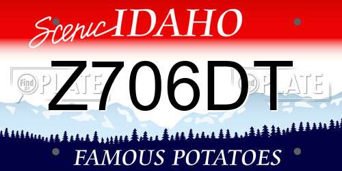 Z706DT Idaho License Plate