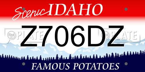 Z706DZ Idaho License Plate