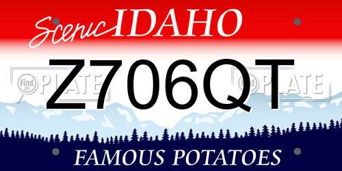Z706QT Idaho License Plate