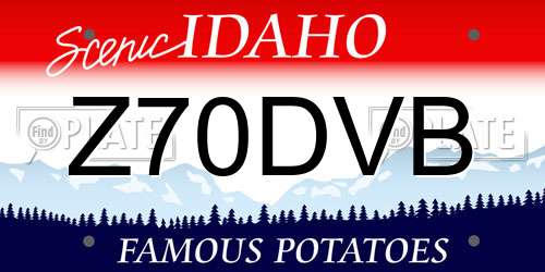 Z70DVB Idaho License Plate