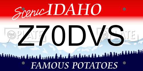 Z70DVS Idaho License Plate