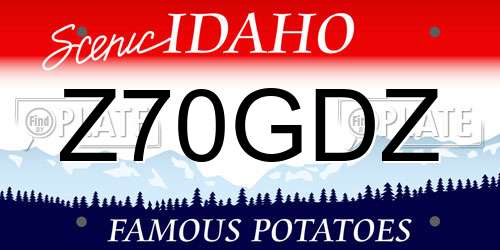 Z70GDZ Idaho License Plate