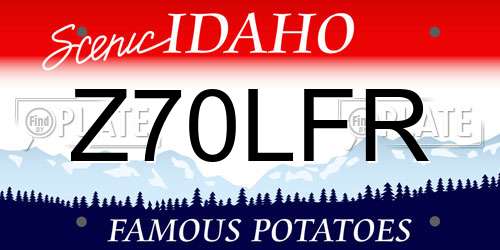 Z70LFR Idaho License Plate