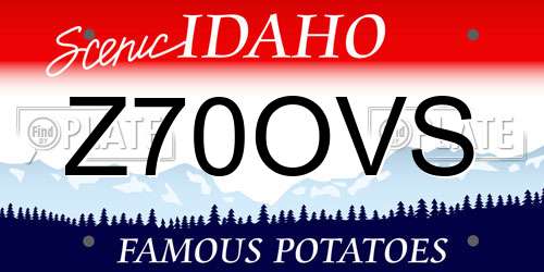 Z70OVS Idaho License Plate