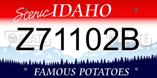 Z71102B Idaho License Plate