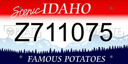 Z711075 Idaho License Plate