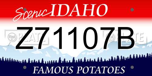 Z71107B Idaho License Plate