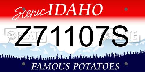 Z71107S Idaho License Plate