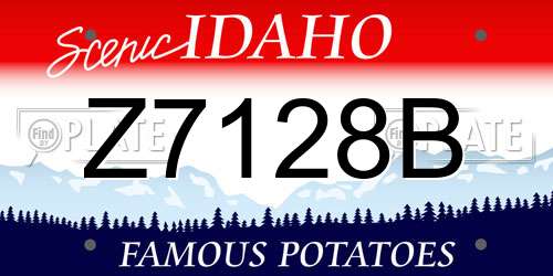 Z7128B Idaho License Plate
