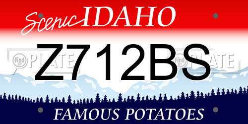 Z712BS Idaho License Plate