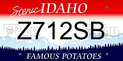 Z712SB Idaho License Plate