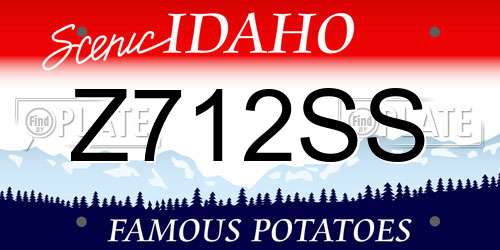 Z712SS Idaho License Plate