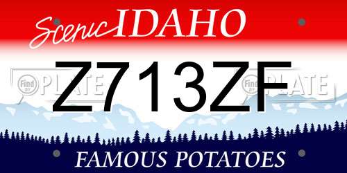 Z713ZF Idaho License Plate