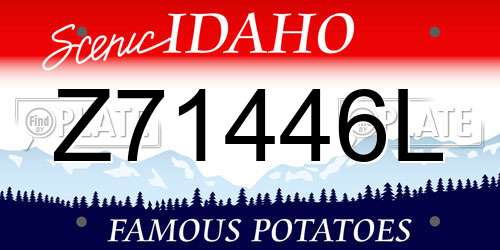 Z71446L Idaho License Plate