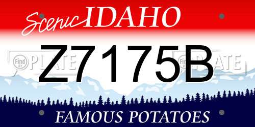 Z7175B Idaho License Plate