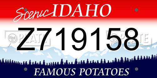 Z719158 Idaho License Plate