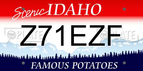 Z71EZF Idaho License Plate